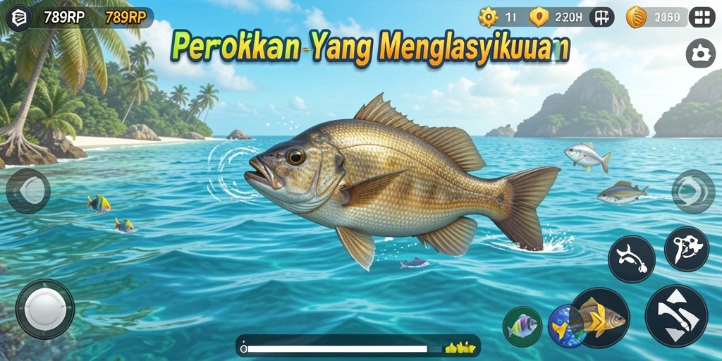 Screenshot gameplay 789RP menampilkan aksi memancing yang mendebarkan.