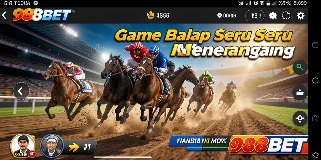 Screenshot gameplay 988BET menampilkan aksi balap yang mendebarkan.