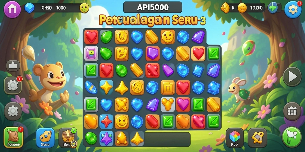 Tampilan gameplay seru dari API5000 dalam genre Match-3.