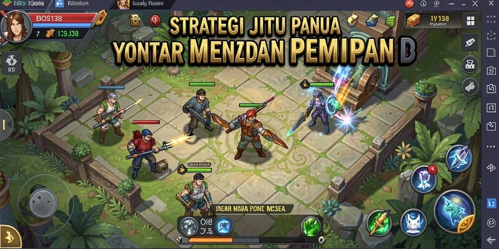 Tampilan gameplay epik dari pertempuran strategis dalam BOS138.