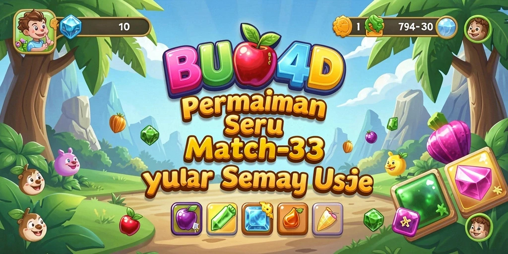 Screenshot gameplay BUAH4D menampilkan keseruan mencocokkan buah.