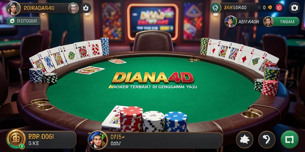 Tampilan gameplay seru di DIANA4D dengan fitur poker menarik.