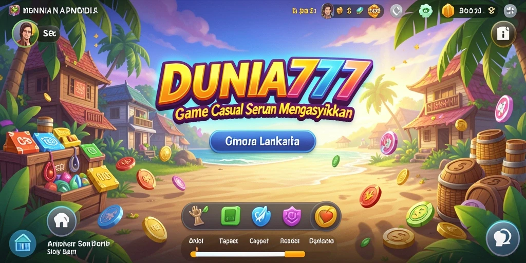 Tampilan gameplay seru dan penuh warna dari DUNIA777.