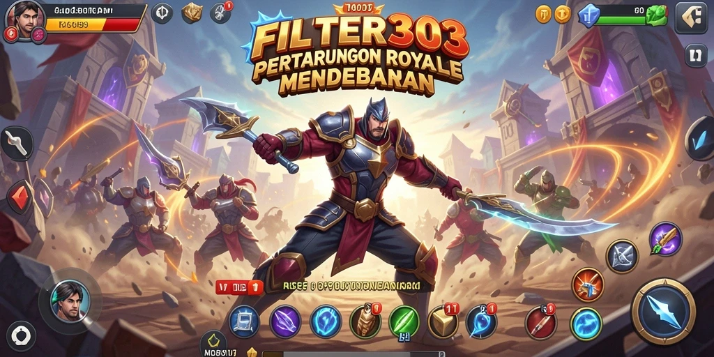 Gameplay mendebarkan dari FILTER303 saat bertarung di pulau pertempuran.