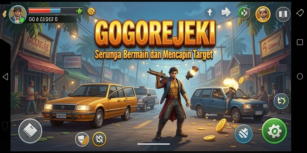 Tangkapan layar menampilkan karakter yang menyelesaikan level dalam GOGOREJEKI.