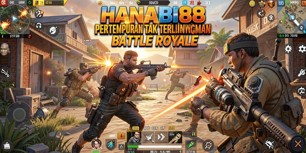 Tampilan gameplay seru dalam pertarungan Battle Royale.