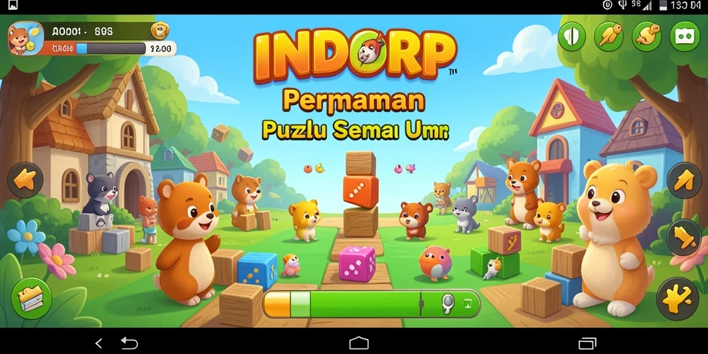 Tampilan permainan INDORP dengan berbagai teka-teki menarik.