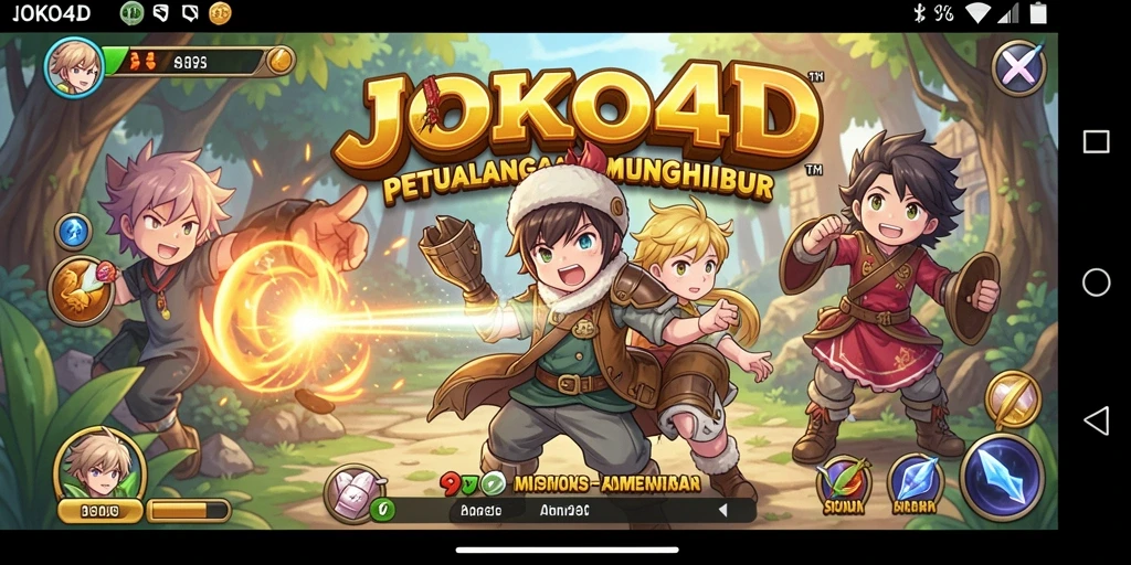 Tampilan gameplay JOKO4D dengan karakter anime sedang bertempur.