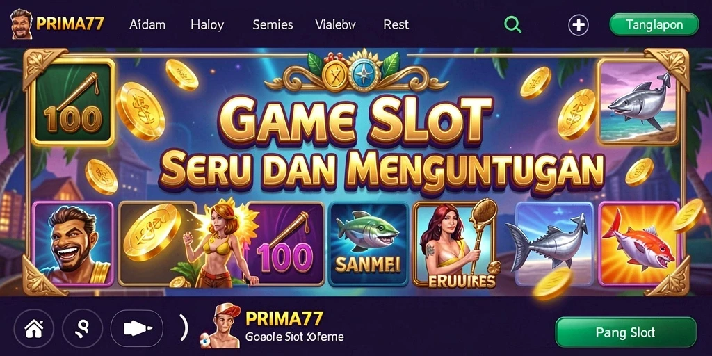 Screenshot utama PRIMA77 menampilkan gameplay slot yang menarik.