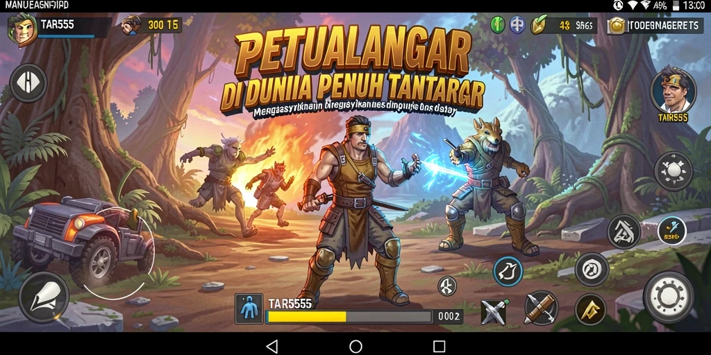 Tampilan gameplay petualangan yang menakjubkan dan mendebarkan.