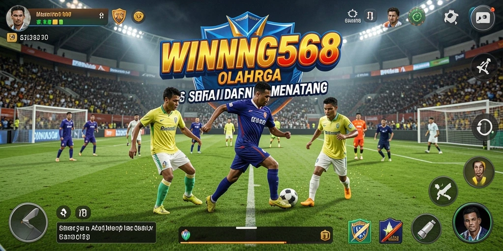 Tampilan gameplay menarik dengan pertandingan olahraga intens.