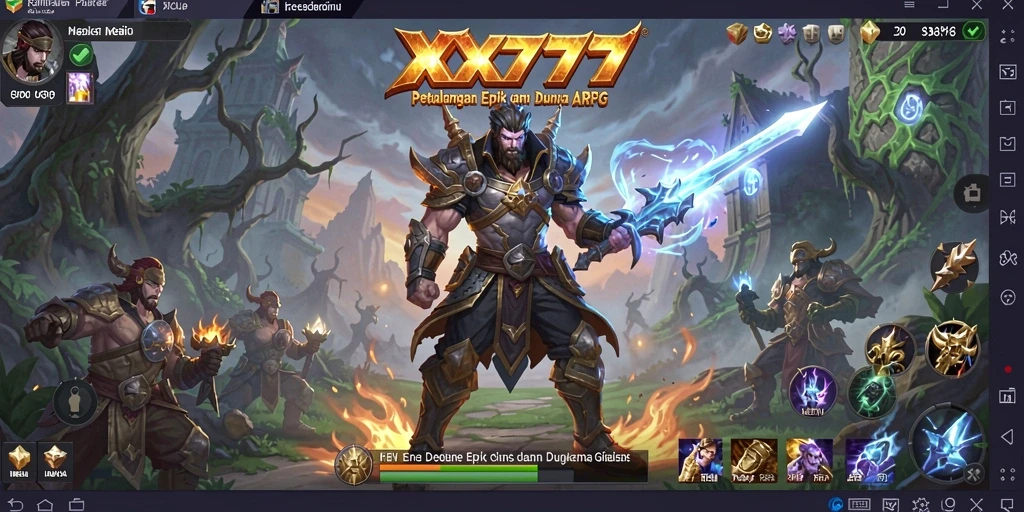 Tampilan dinamis gameplay ARPG XXX777 yang menakjubkan.